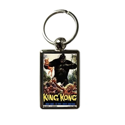 Image of Super Universe King Kong Classic Movie Poster Metal Keyring 3 x 4.5 cm