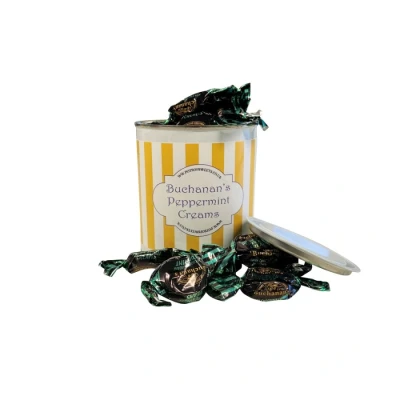 Image of 250g Paint Pot Tin of Buchanan&#039;s Chocolate Peppermint Creams