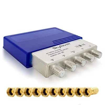 Image of SkyRevolt DiSEqC Switch 4/1 SAT with Weather Protection Housing Satellite TV Splitter Accessories 10x F Connector