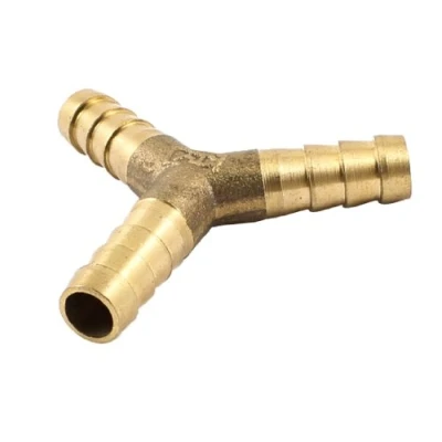 Image of Sourcingmap a13090600ux0727 Brass 3 Way Air Gas Y Shaped 8mm Hose Barb Connector