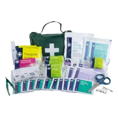 Image of Lewis Plast Premium First Aid Kit For Home Car Holiday And Workplace Includes Bandages, Eye Pods, Ice Packs Essentials Everyday Situations, 90 Count (Pack of 1)