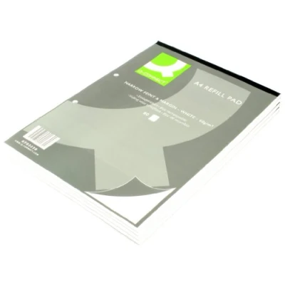 Image of Q Connect Narrow Ruled Margin Headbound Refill Pad 160 Pages A4 10 Pk