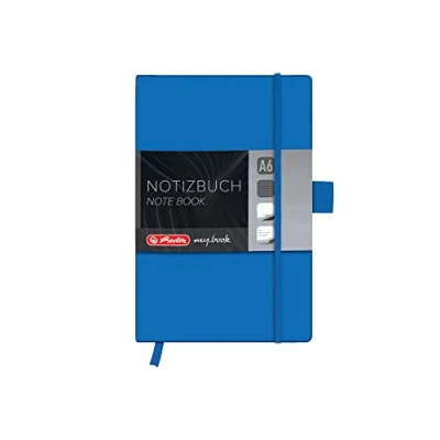 Image of Herlitz A6 My Book Classic Hardcover Notebook with Ribbon and Pen Loop Blue