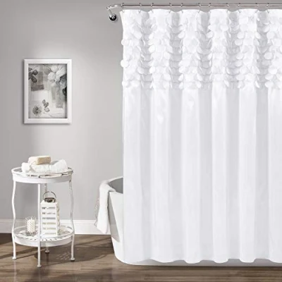 Image of Lush Decor Curtain, Polyester, White, 72&quot; W x L (Pack of 1)