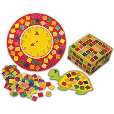 Image of Springboard Pre Cut Coloured Glitter Mosaic Squares Kits for Children Arts and Crafts Kids Assorted Colours 1 x cm Paper Pack of 4000