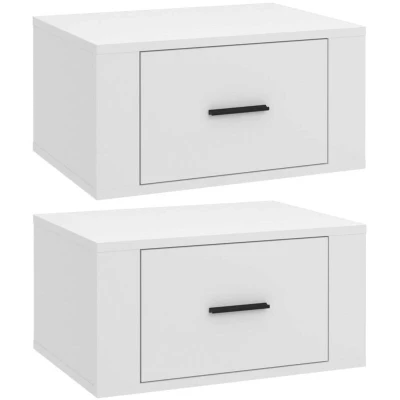 Image of vidaXL Wall mounted Bedside Cabinets 2 pcs White 50x36x25 cm