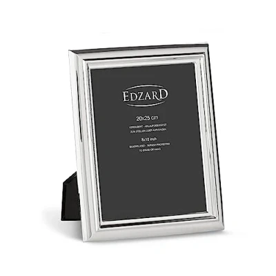 Image of Edzard Photo Frame Florence, 8x10 inch (20x25 cm), Silver Plated Picture Frame, Tarnish Protected