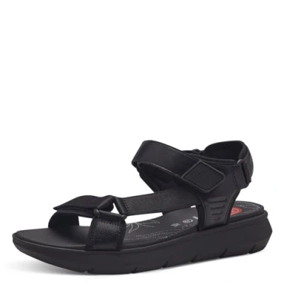 Image of Jana Women&#039;s 8 28770 42 Flat Sandal, Black, 5 UK