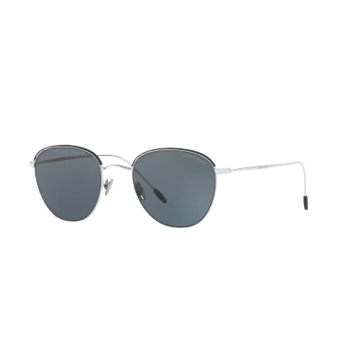 Image of Giorgio Armani Man AR6048 301587 Sunglasses Metal Silver Grigio Squat Normal