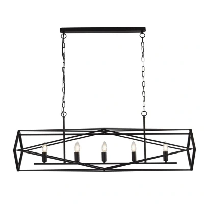 Image of Chassis 5 Light Black Candle Ceiling Pendant