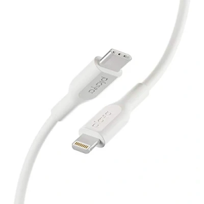 Image of PLAYA USB C to Lightning Cable (iPhone Fast Charging compatible with iPhone 8 or later) MFi Certified Cable, Charger White 1 m