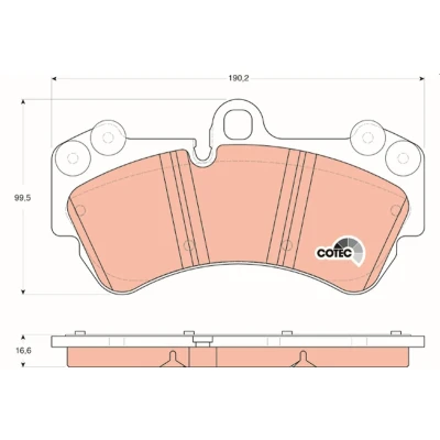 Image of 7L0698151B, 7L0698151D, 7L6698151, 7L6698151C Brake pad set TRW COTEC GDB1547 prepared for wear indicator VOLKSWAGEN: Touareg I, PORSCHE: Cayenne