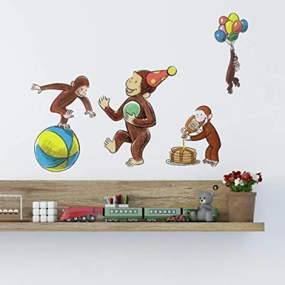Image of RoomMates Curious George Storybook Peel and Stick Wall Decals