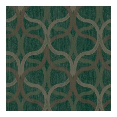 Image of Boutique Refine Geo Green &amp; Gold Wallpaper Paste The Wall Application Suitable for Any Room Geometric