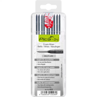 Image of Pica DRY Pencil Refills 10 pack for 3030 Long Life Markers Graphite Leads 4030