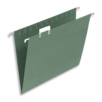 Image of Summit Foolscap Tabbed Filing Cabinet Suspension Files, A4+, Green, Pack of 25