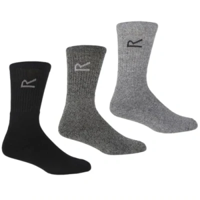 Image of Regatta Mens 3 Pack Socks Grey Marl Size 6 11