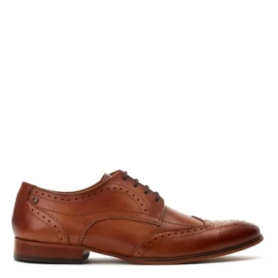 Image of Base London Barbera Brogues Mens Tan Leather Size UK 7