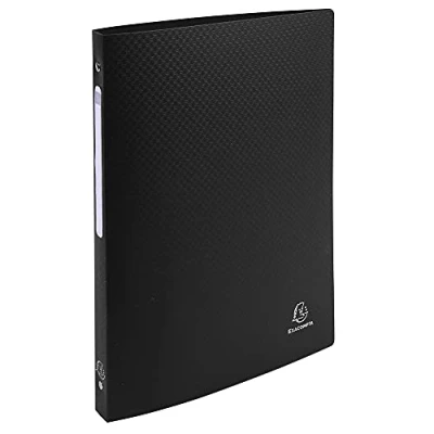 Image of Exacompta ref. 51191E 1 flexible binder with OPAK label 4 round rings, diameter 15 mm Spine 20 External dimensions: 32 x 25 cm A4 file format Colour: black