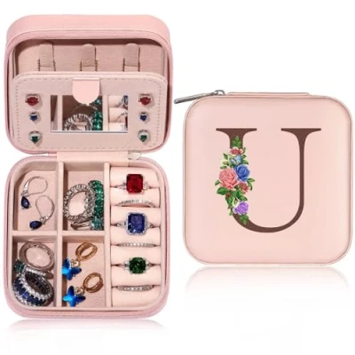 Image of TINGN Travel jewellery Box, Organiser, Case, Jewelry Boxes for Women, Birthday Gifts Personalised box U