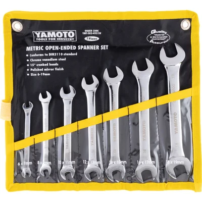 Image of Yamoto Metric Open Ended Spanner Set, 6 19mm, Set of 7