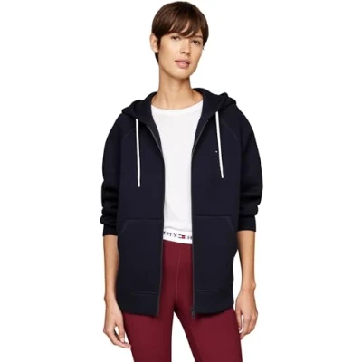 Image of Tommy Hilfiger Women’s Oversized Hoodie with Zip, Blue (Desert Sky), M