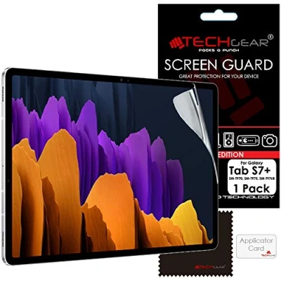 Image of TECHGEAR Galaxy Tab S7 Plus / S7+ 12.4&quot; Screen Protectors (SM T970 SM T975), Ultra CLEAR Protector Guard Cover Designed for Samsung