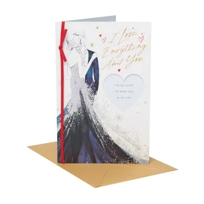 Image of UK Greetings Valentine&#039;s Day Card For The One I Love Stylish Design