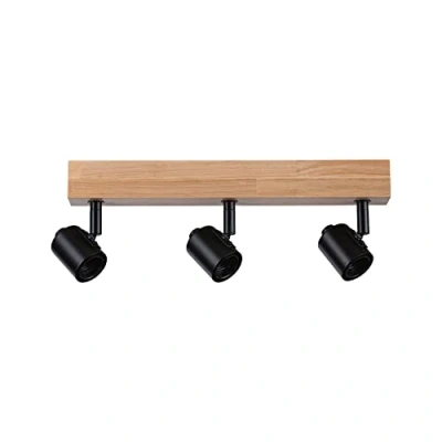 Image of Paulmann Arvid 66772 Spotlight 3 Bulb Max. x 20 Watt Ceiling Light Black Wood Metal E27