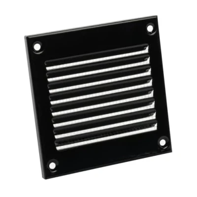 Image of 100x100mm / 4x4&quot; inch Black Metal Air Vent Grille Cover with Insect Mesh Ventilation