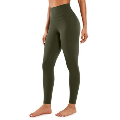 Image of CRZ Yoga Women&#039;s Naked Feeling High Waist Gym Leggings 28 Inches Sports Workout Pants Olive Green 12