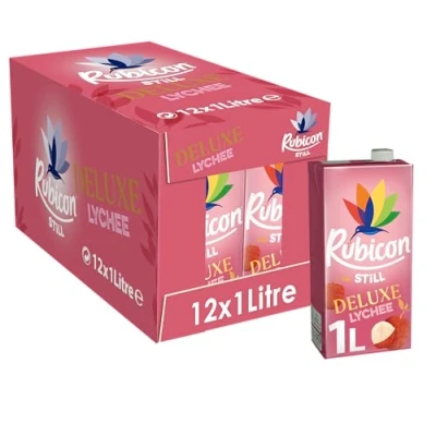 Image of Rubicon Still 12 Pack Deluxe Lychee Juice Drink, Made with Handpicked Fruits for a Temptingly Intense Taste &quot;Made of Different Stuff&quot; x 1L Cartons