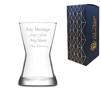Image of Personalised Engraved 140ml Contemporary Tea Glass, Gift Boxed, Great for and Coffee Lovers