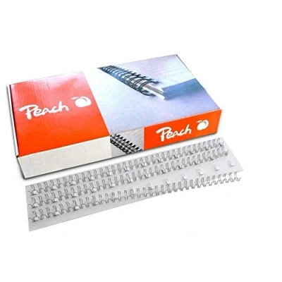 Image of Peach Pw079 10 Wire Binding Combs Wire, 3: 1 A4 Pack of 100, 8 mm, Silver, 34