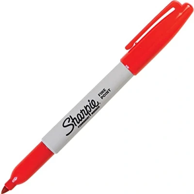 Image of SHARPIE Fine Point Permanent Markers, Red, 1 Count