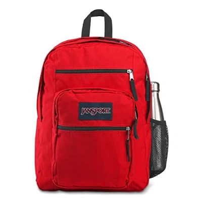 Image of JANSPORT BIG STUDENT Large Backpack, 15 inch laptop compartment, Red Tape (Red)