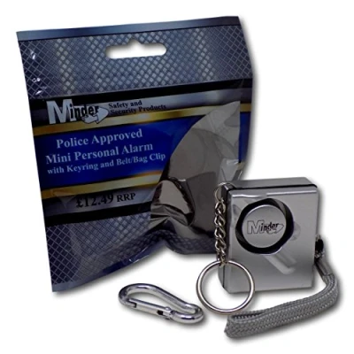 Image of Minder® 140db Police Approved Mini Minder Loud Personal Staff Panic Rape Attack Safety Security Alarm Keyring Secured by Design (Police Preferred Specification) (Silver)