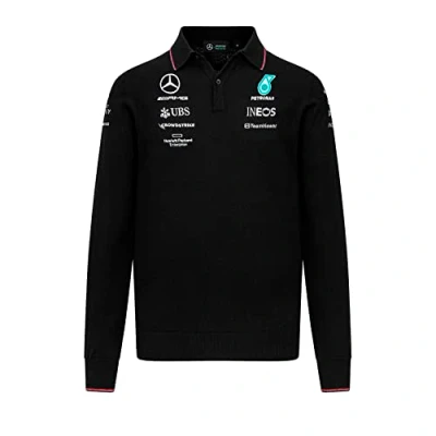Image of Mercedes AMG Petronas, Mens Classic Polo, 2023, Black, 100% Cotton Pique, Official Merchandise (Large)