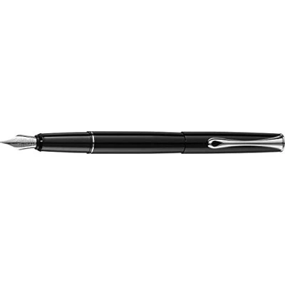 Image of Diplomat Esteem Fountain Pen in Stainless Steel Black Lacquer Resistant and Elegant High End 5 Years Warranty
