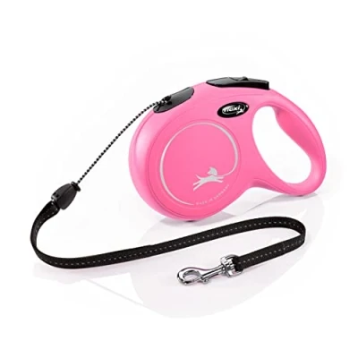 Image of Flexi New Classic Cord Medium 8m Pink Retractable Dog Leash/Lead for dogs up to 20kgs/44lbs