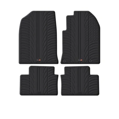 Image of TRAVALL Rubber Car Mats for Kia Ceed (2018 ) Floor Hard Wearing Heavy Duty Moulded Premium Easy Clean Black with Clips Anti Slip All Weather Mud Sand Water Protection