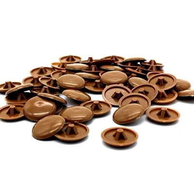 Image of 25 x Brown Screw Cover Caps 6 8 Gage Pozi Head