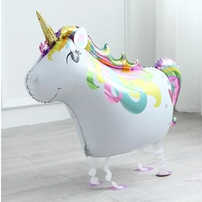 Image of Volunx Unicorn Farm Jungle Animal Walking Balloons Air Balloon Aluminium Foil Helium for Gift Birthday Party Decor