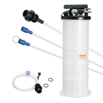 Image of VEVOR Fluid Extractor, 1.74 Gallons (6.5 Liters), Pneumatic/Manual Oil Changer Vacuum Extractor with Dipstick and Suction Hose, Change Pump for Automotive Fluids Evacuation