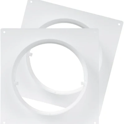 Image of 6&quot; Inch Pack of 2 Duct Connector Flanges Plastic Straight Pipe Flange for Heating Cooling Inlet Outlet Ventilation System Ducting Coupling Wall Plate Assembly Joint Set (150mm)