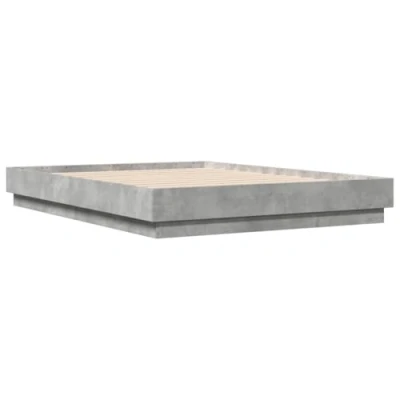 Image of vidaXL Bed Frame Concrete Grey Small Double, Engineered Wood, Plywood Slats, Modern Bedroom Sleep Support, 120x190 cm