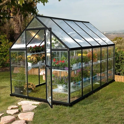 Image of 6&#039; x 10&#039; Palram Canopia Hybrid Grey Greenhouse (1.85m 3.06m)