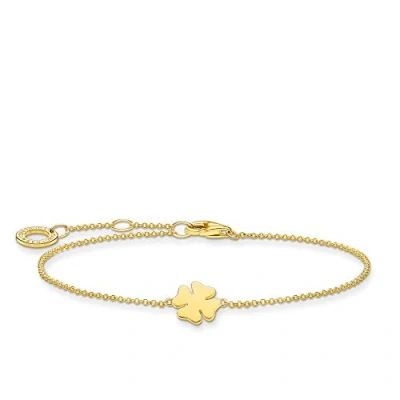 Image of Thomas Sabo Shamrock Bracelet 925 Sterling Silver 19 cm gold