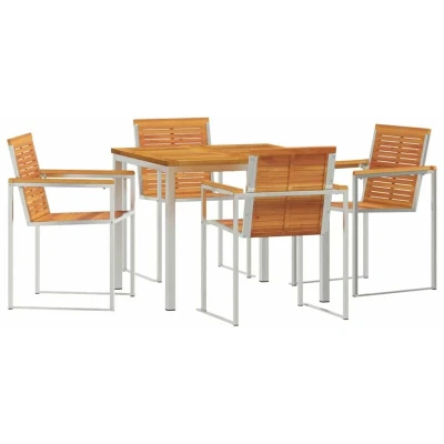 Image of vidaXL 5 Piece Garden Dining Set Solid Wood Acacia