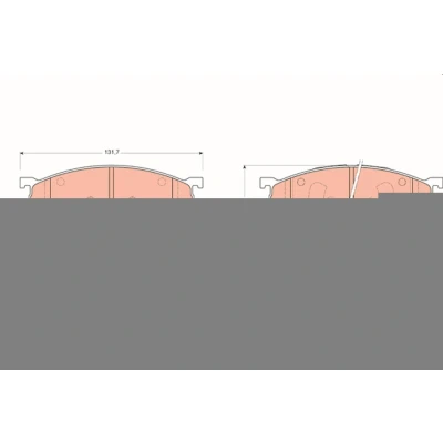 Image of BJYL3328Z, BLYM3323Z, BLYM3328Z, CB8033210, CB8033220 Brake pad set TRW COTEC GDB3209 with acoustic wear warning MAZDA: MX 6, 323 F Premacy
